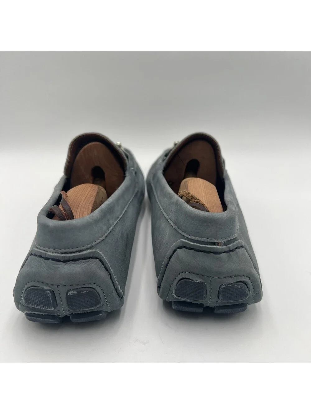 Men’s Saks Fifth Avenue Light Blue suede driving moccasin loafer Size 10.5M